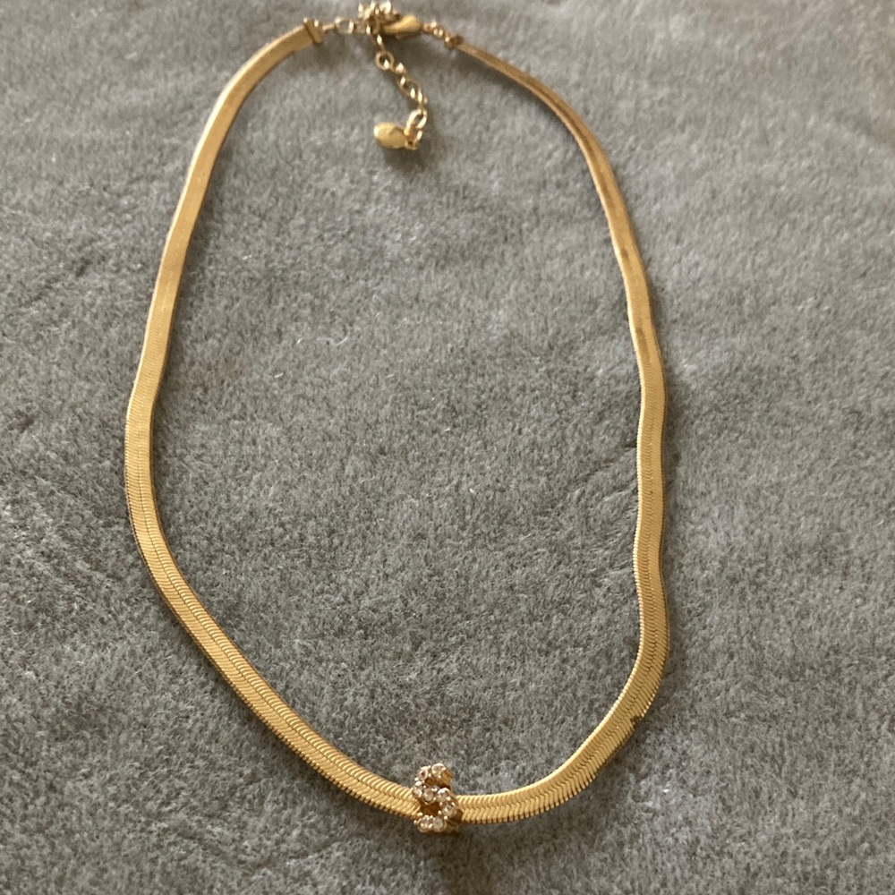 Elegant Gold tone Necklace with Initial “S” Accent